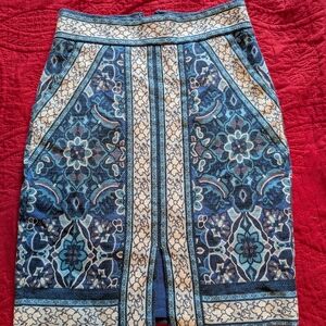 LOFT Blue Pencil Skirt Knee-Length Resort Wear